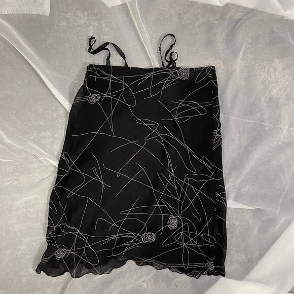 Vintage 90s black long cami tank (S/M) whimsygoth Y2K - Picture 2 of 6